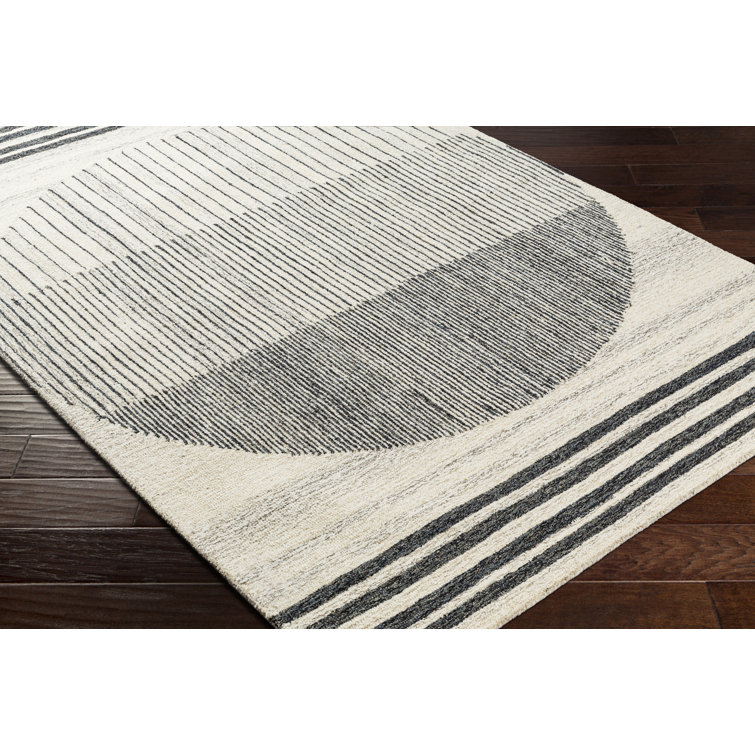 Uptown Hand Tufted Wool Cream/Black Rug & Reviews