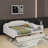 Full Size Upholstered Tufted Daybed With Drawers