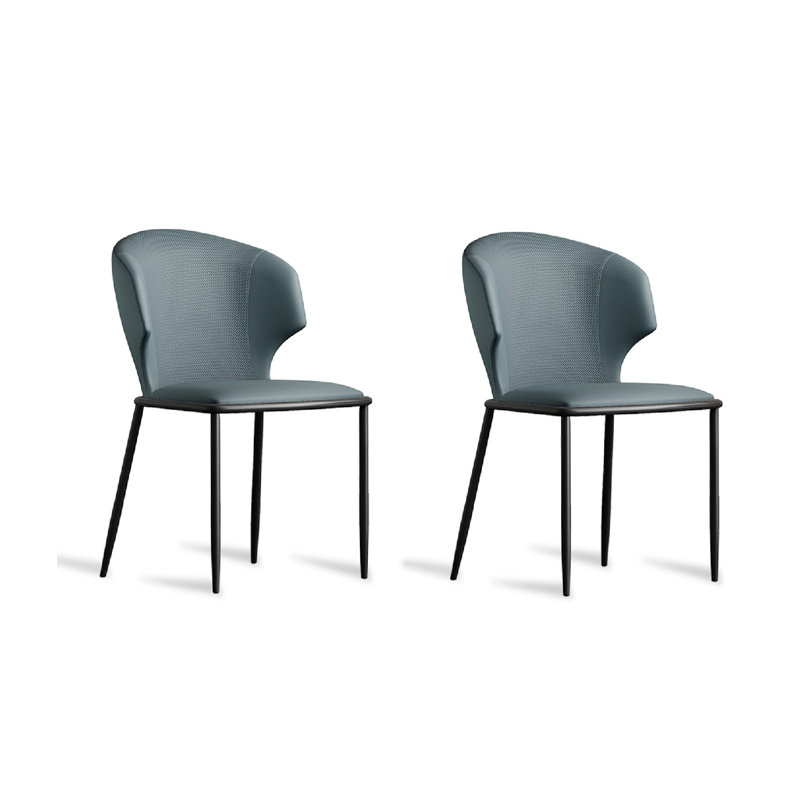 Chaise de salle à manger rembourrée en cuir épaissie moderne et simple, Beige