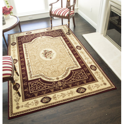 Tapis traditionnel cerise F. Aubusson New Vision