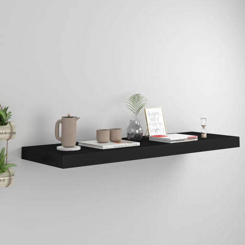 Artamas Floating Shelf, 3.8cm H x 23.5cm W x 80cm D, Black