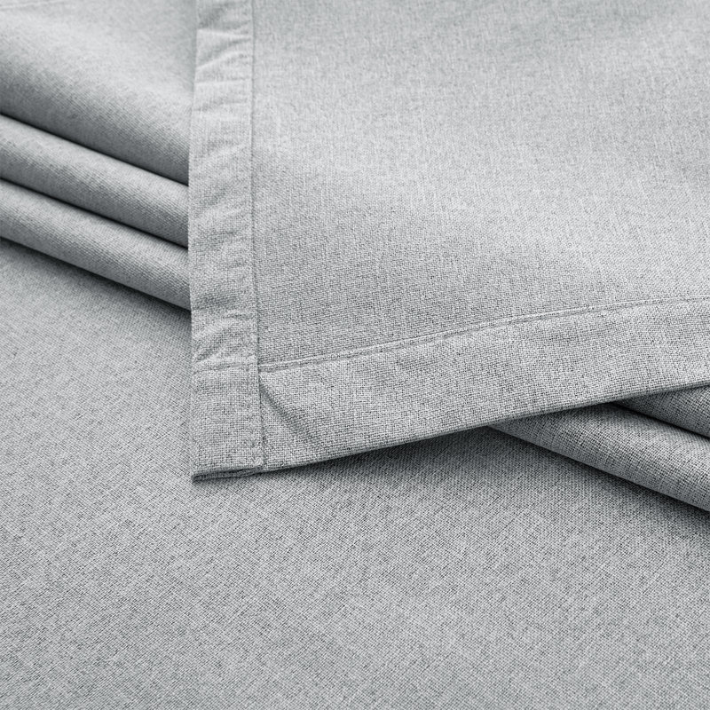 Aspire Homeware Linen 100% Blackout Single Panel Curtain for Noise Reduction and Light Blocking, Silver