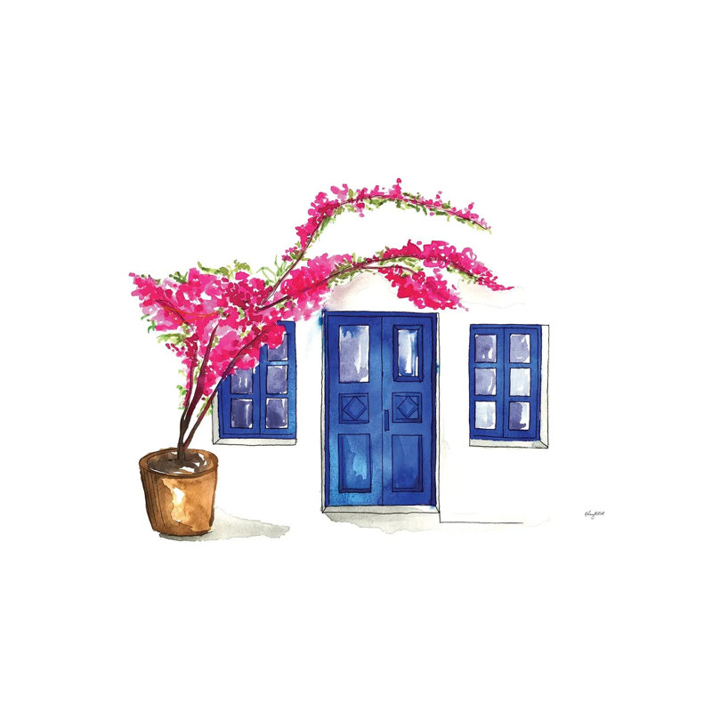 Doors Of Oia by Kelsey McNatt - Wrapped Canvas Painting, 20.32cm H x 30.48cm W x 1.91cm D