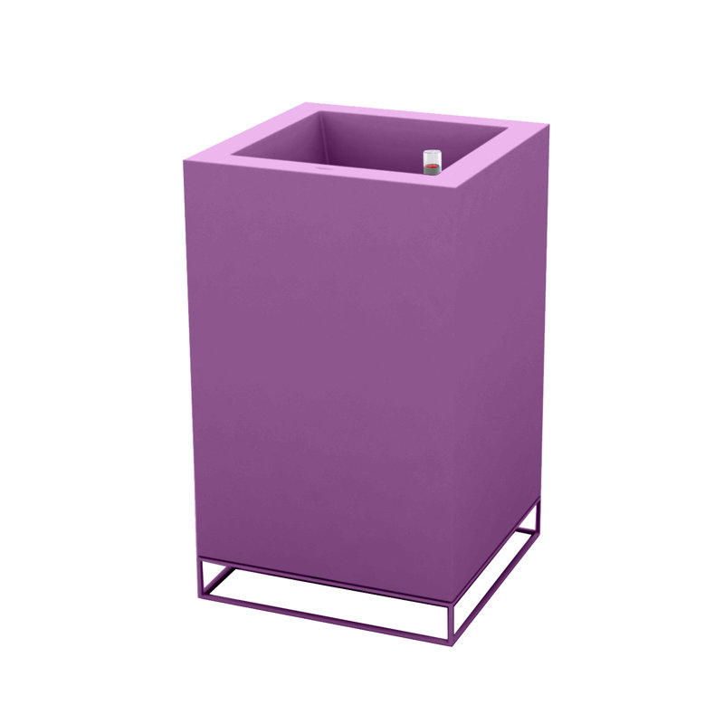Vela Resin Pot Planter, 39.25" H x 23.5" W x 23.5" D, Black
