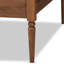  Lit de jour simple en bois brun noyer et rotin synthétique Ogden