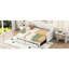 Lit de jour rembourré extensible, très grand lit simple, beige, rembourré de mousse, deux tiroirs, confort optimal pour le dos et les accoudoirs, sans sommier à ressorts, rembourrage en mousse
