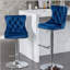 Tabourets de bar pivotants en velours à hauteur de siège réglable, tabourets de bar rembourrés modernes à base chromée avec dossier capitonné confortable, ensemble de 2-1163899261-1163899234