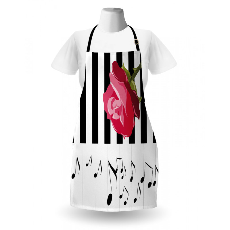Tablier rose au piano