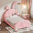 Twin size Upholstered Rabbit-Shape Princess Bed-1840370249-1826874880