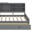 Lit plateforme simple avec tête de lit, tablettes et tiroirs de rangement-1280384677