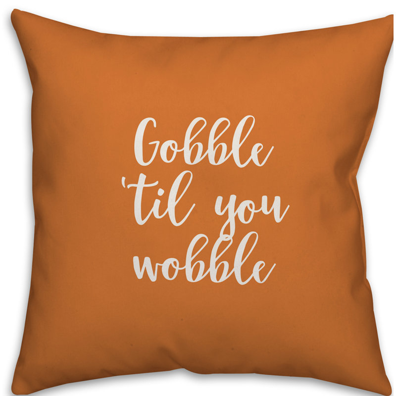  Coussin Gobble Til You Wobble, Orange, Coussin décoratif