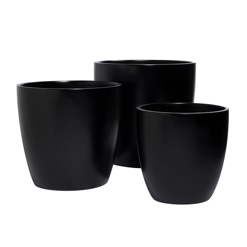 Jardinière cylindrique Napa, Noir, H 21,5 po x l 22 po x P 22 po