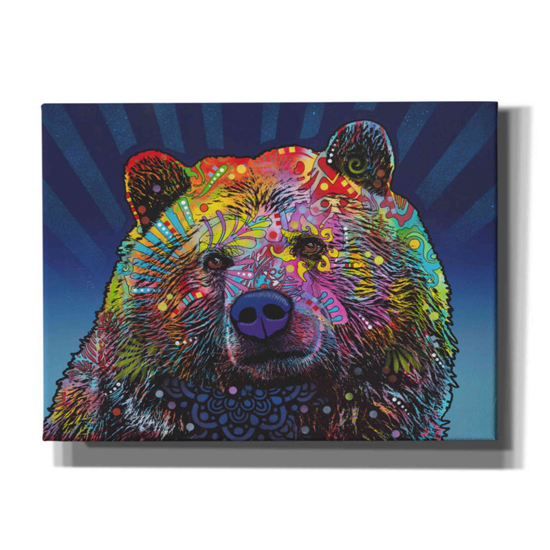 «Grizz» par Dean Russo, reproduction sur toile tendue, H 40 po x l 54 po x P 1,5 po
