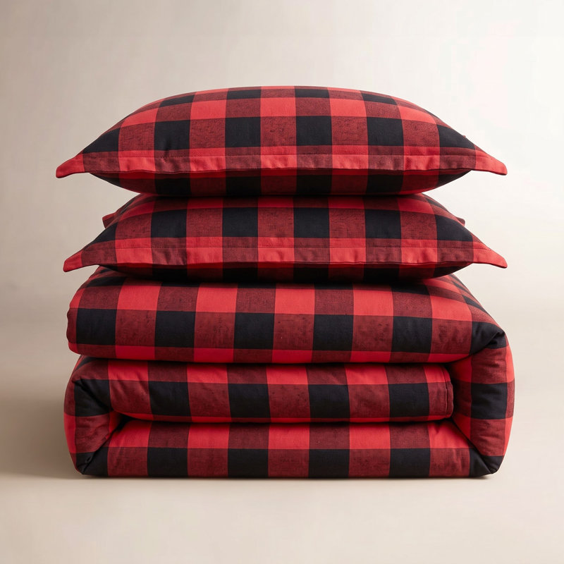 Peyton Reversible Duvet Cover Set, Full/Queen Duvet Cover + 2 Shams , Red