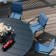 8 Person Patio Dining Set with 53" Round Metal Dining Table and 8 Stackable Textilene Chairs