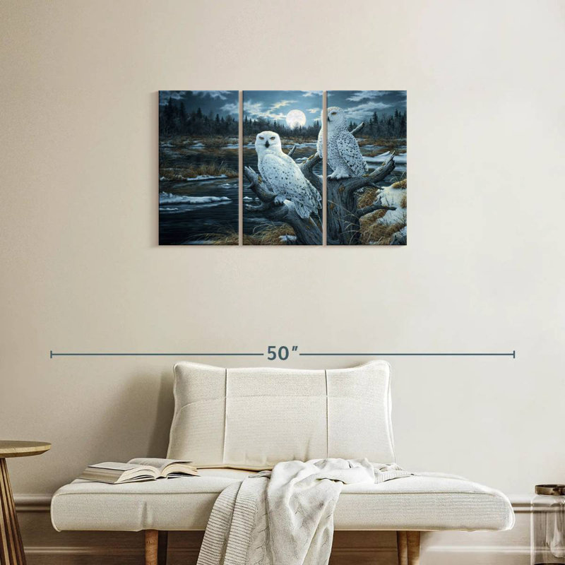 Brampt Two Snowy Owls, 20" H x 33" W