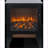 Electric Fireplace Stove Heater, 17in 3D Flame, Black | Freestanding | Tempered Glass+Sheet Metal