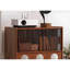 Armoire d'appoint en verre et acier inoxydable