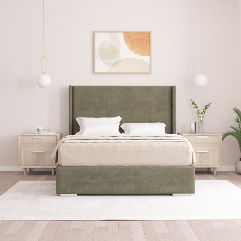 Chelby Upholstered Bed, Kingsize (5'), Asphalt
