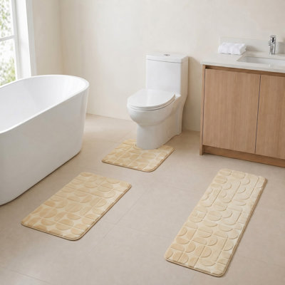 Ensemble de tapis de salle de bain en mousse viscoélastique 3 pièces Demi-Lune