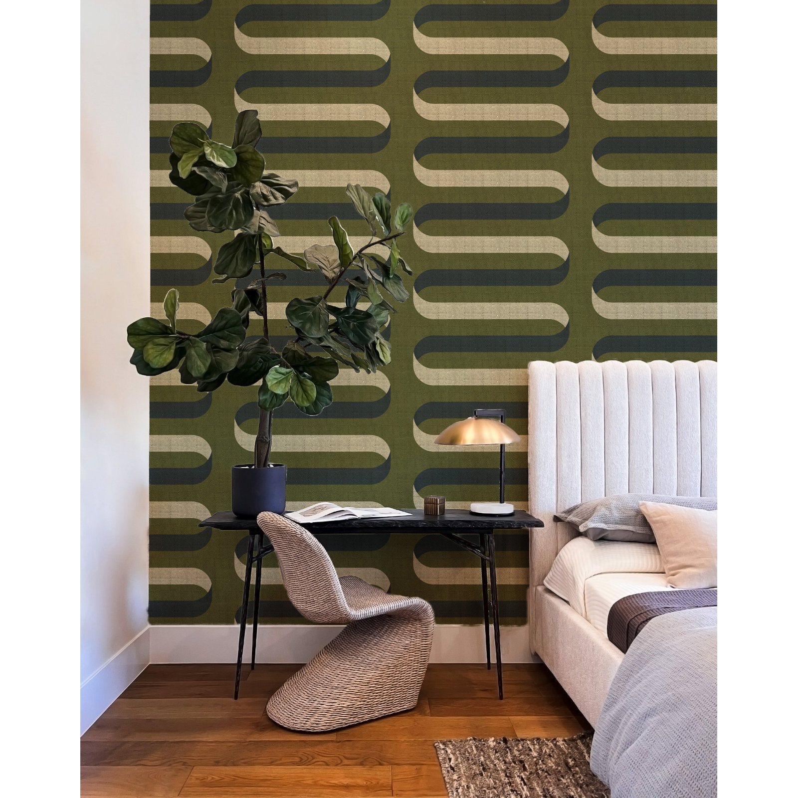Folding Ribbon Self-Adhesive Roll, Olive, Self-adhesive, Vinyl
