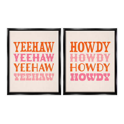 "Yeehaw And Howdy Typographie" par Victoria Barnes, 2 pièces sur toile