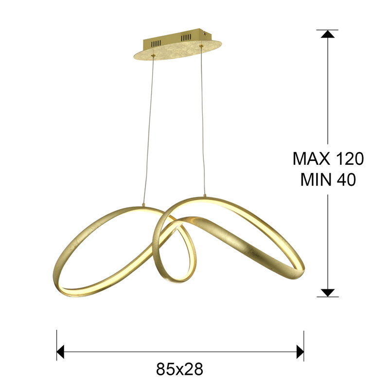 Balance 1 - Light LED Geometric Pendant, Gold
