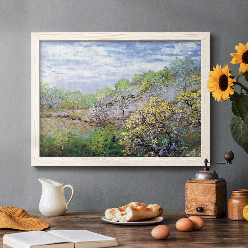 " Apple Trees Blooming, 1873 " Print, White, 22" H x 32" W x 1.5" D