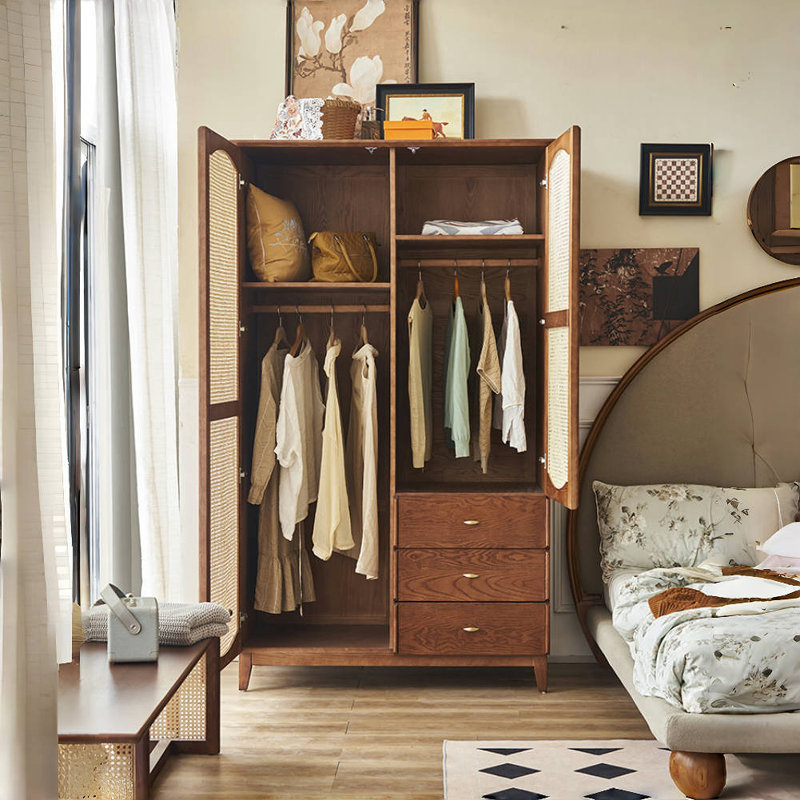 Retro and Simple Rattan Wardrobe