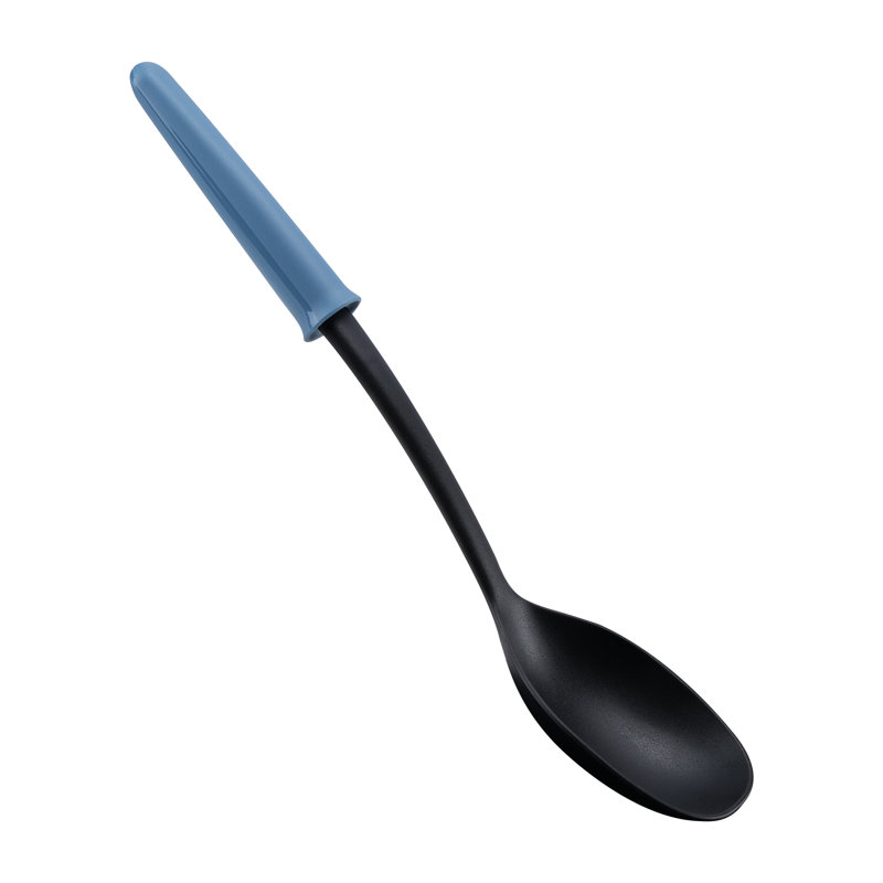 5-Piece Black Polypropylene Kitchen Utensil Set with Ladle and Spoons