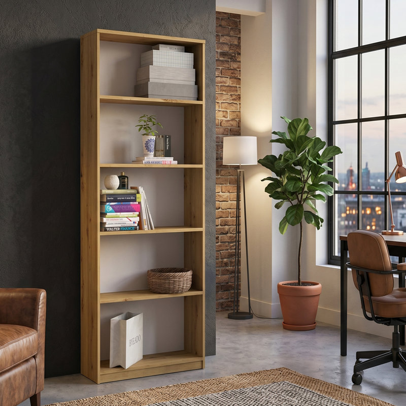 Paridhi Solid Wood Bookcase, (5 Shelves) 71.65"H x 23.62"W x 11.81"D