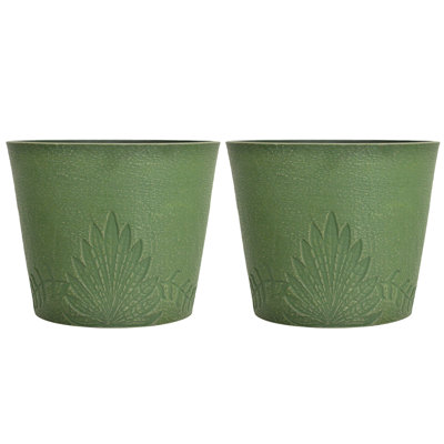 Pots de fleurs de 38 cm (15 pouces) pour l'intérieur et l'extérieur, lot de 2, avec drainage, pour oliviers