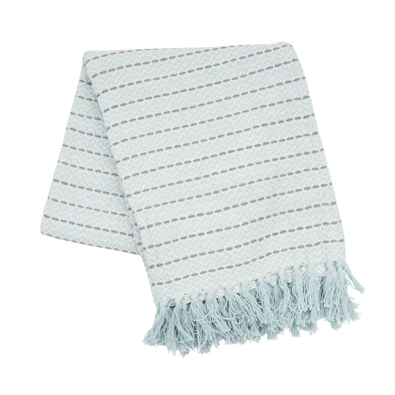 Mini Chevron Blue Throw, Blue