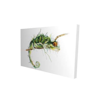 Chameleon on the Lookout - Green Animals Canvas Home Decor