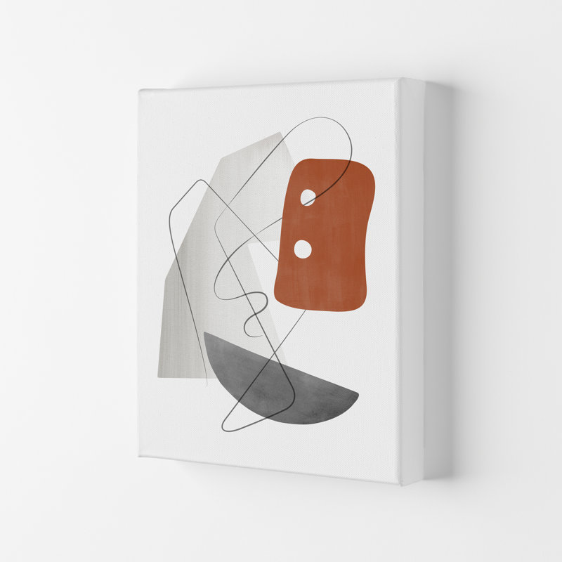 Abstraction With Grey Lines XII - Print, Wrapped Canvas, 59.4 cm H x 42 cm W x 4 cm D