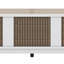 Lit plateforme avec décoration en bois, table de chevet et commode avec poignée en métal-899807948-899807951
