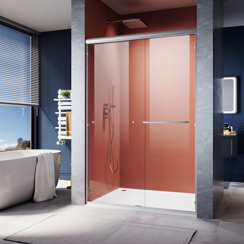 Porte de douche demi-cadre l 46,5-48 "x H 72", Nickel