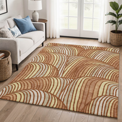 Tapis Mid-Century de qualité supérieure lavable à la machine Villers AMF2546