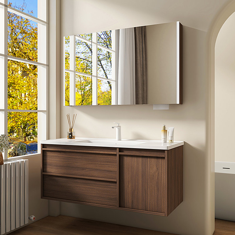 Armoire de salle de bain brun rétro
