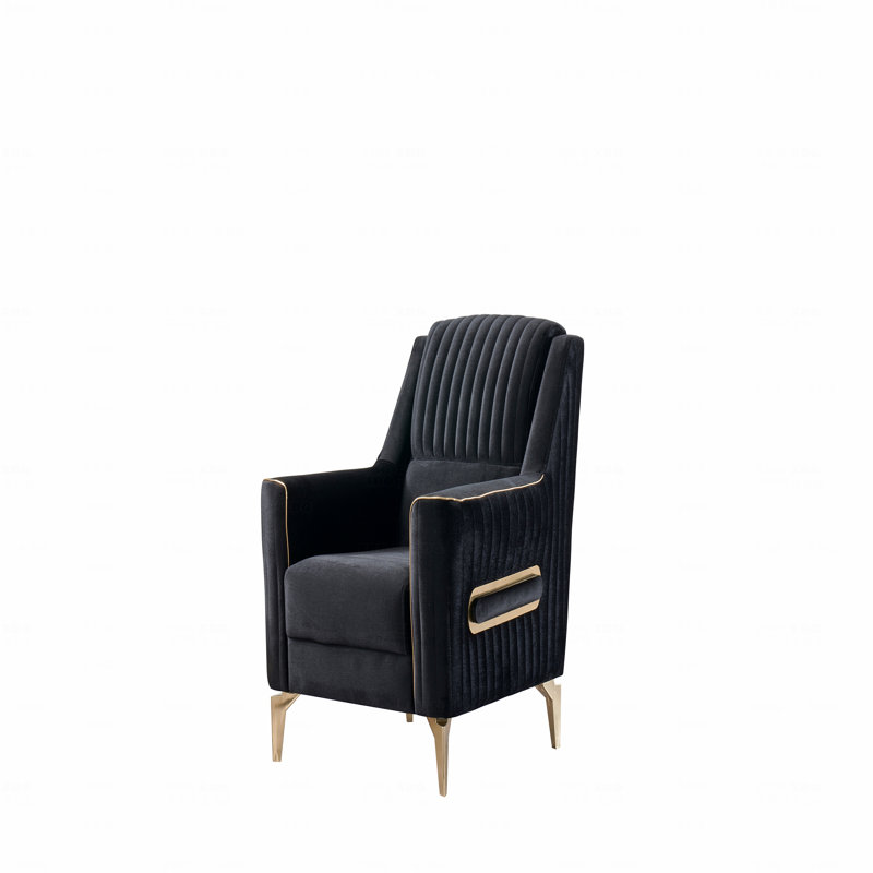 Chaise rembourrée en tissu et velours de style moderne de style contemporain