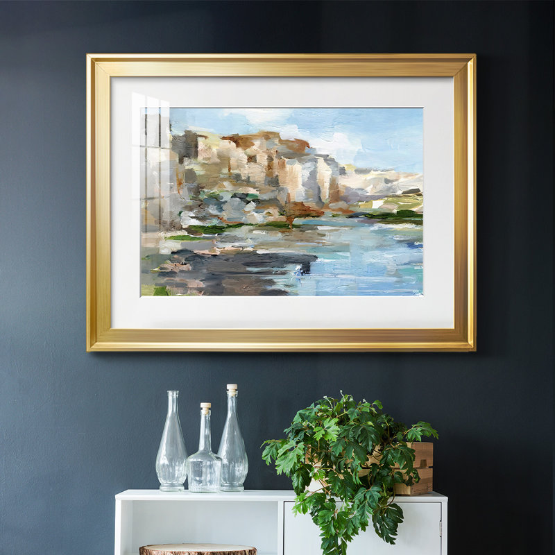 Western Cliff I, impression sur papier encadrée, H 19 po x l 27 po x P 1,5 po, Or