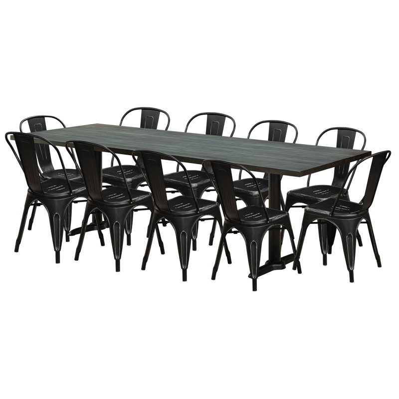 Table rectangulaire L 96 po x l 36 po Phoebe, Noir