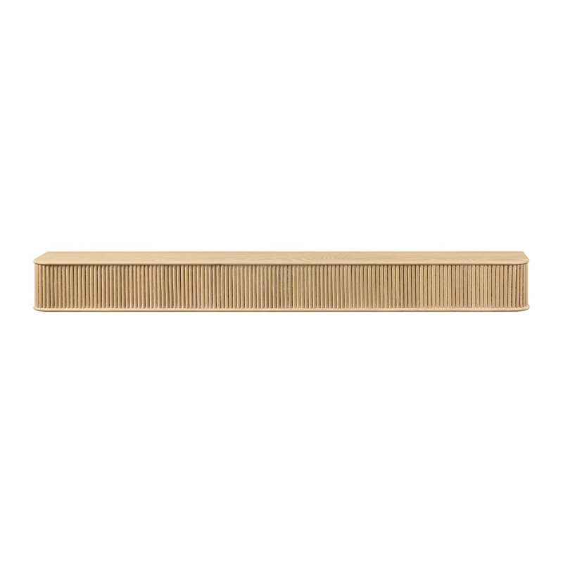 Modern Ember Alfama  Fireplace Wood Mantel Shelf with Fluted “Reed” Details, Blonde, 60"