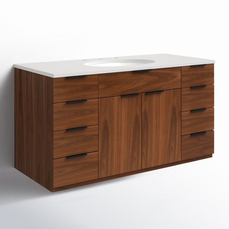 Bexley 48" Wall-Mounted Single Bathroom Vanity with Quartz Top