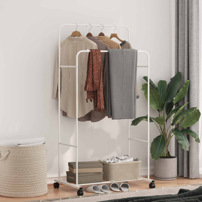 80cm Rolling Clothing Rack, White