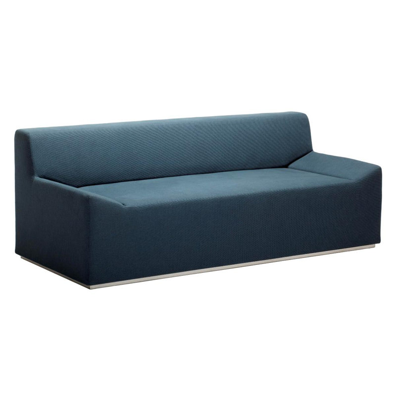 Couchoid Leather Sofa, Slate Genuine Leather, 28" H x 75" W x 34" D