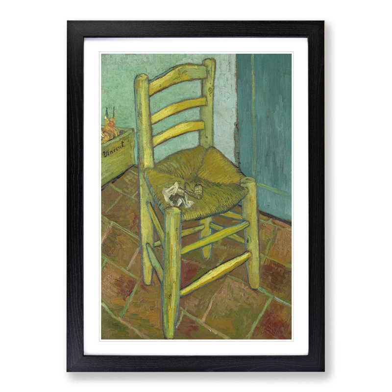 Vincents Chair by Vincent Van Gogh - Framed Print, Black, 48cm H x 36cm W x 2cm D