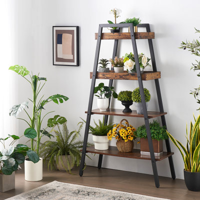 Liscomb 54.5" H x 13" W x 10" D 4 Tier Modern Storage Shelving Unit