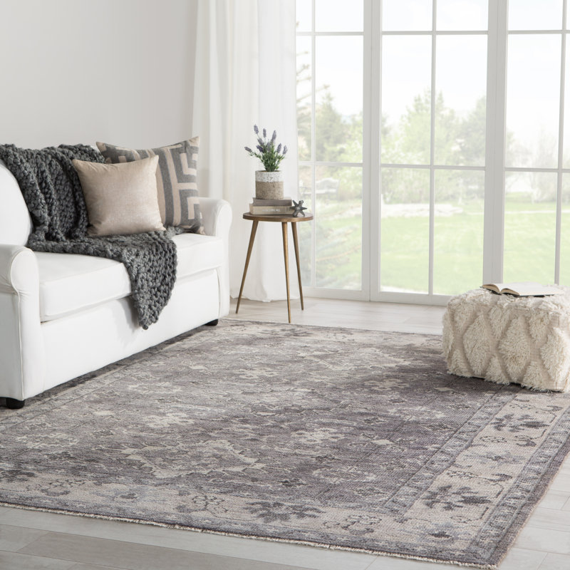 Rivas Oriental Area Rug in Grey/Quiet Shade/Moonstruck/Alloy, Rectangle 7'9" x 9'9"