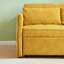 Canapé-lit en chenille coulissant en tissu jaune - moderne avec 2 lits réglables pour un lit peu encombrant